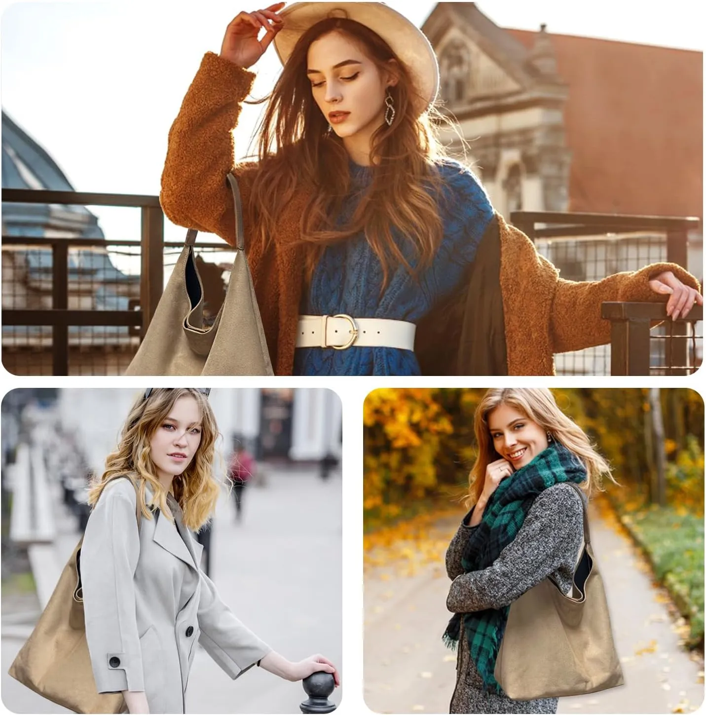 Suede Bags for Women New Suede Tote Bag for Women Fashionable Suede Bag Retro Suede Slouchy Bag Suede Shoulder Bag