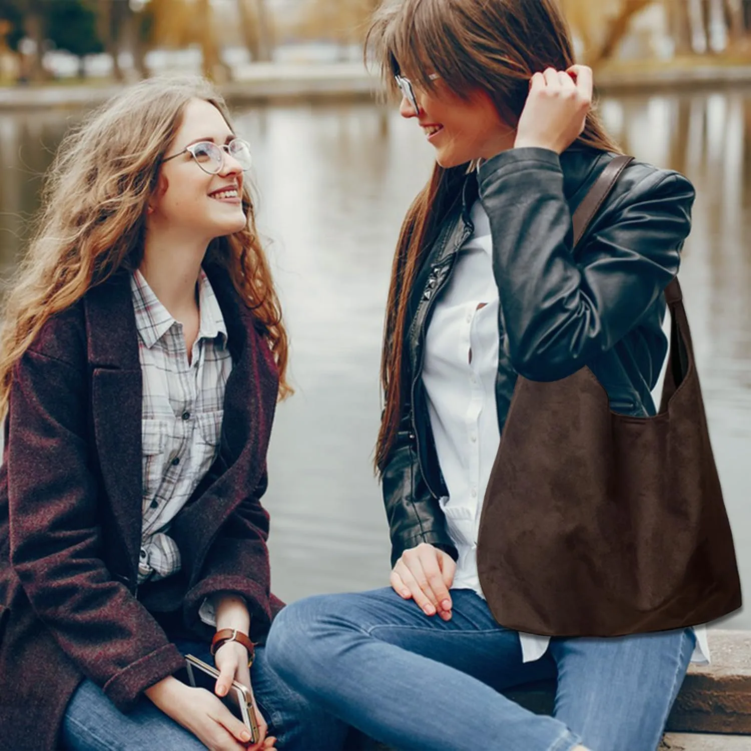 Suede Bags for Women New Suede Tote Bag for Women Fashionable Suede Bag Retro Suede Slouchy Bag Suede Shoulder Bag