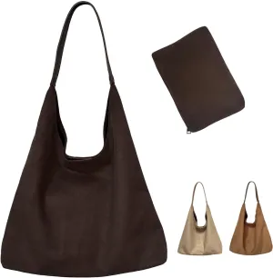 Suede Bags for Women New Suede Tote Bag for Women Fashionable Suede Bag Retro Suede Slouchy Bag Suede Shoulder Bag