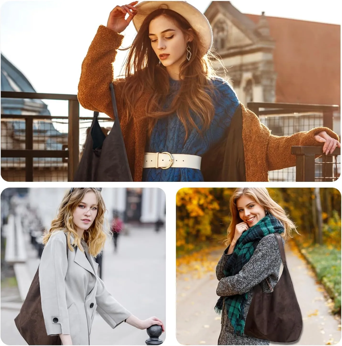 Suede Bags for Women New Suede Tote Bag for Women Fashionable Suede Bag Retro Suede Slouchy Bag Suede Shoulder Bag