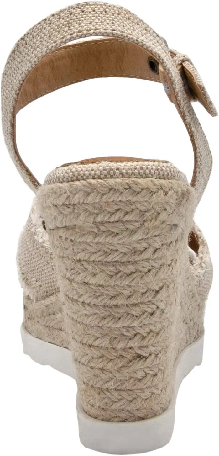 Sugar Espadrille Wedge Sandals for Women, Womens Wedge Sandals, Platform Wedge Sandals, Criss Cross Straps with Buckle and Fringe, Womens Sandals Fave