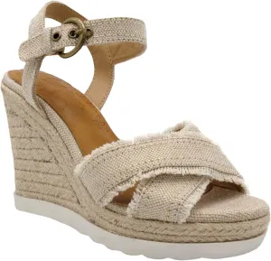 Sugar Espadrille Wedge Sandals for Women, Womens Wedge Sandals, Platform Wedge Sandals, Criss Cross Straps with Buckle and Fringe, Womens Sandals Fave