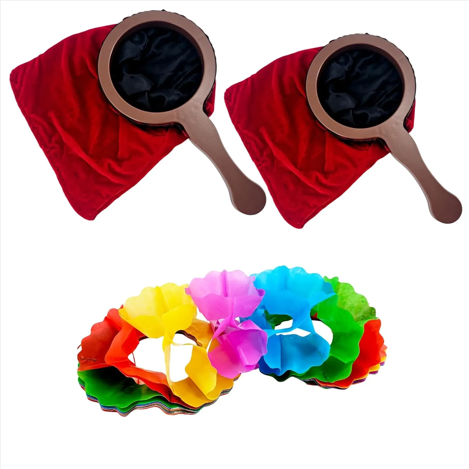 sumrica Magic 2 PCS Magical Magic Props Change Bag Make it Appear or Disappear for Magic Tricks(Red,Handle 29cm Bag 15cm x 15cm x 26cm)