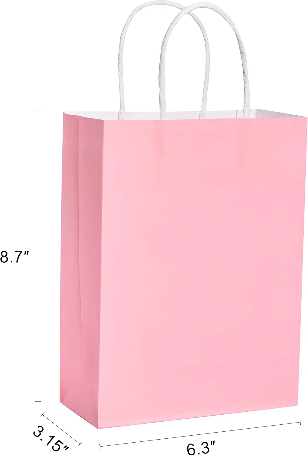SUNCOLOR 24 Pack Small Party Favor Bags Goodie Bags for Birthday Party Gift Bags With Handle (Pink)
