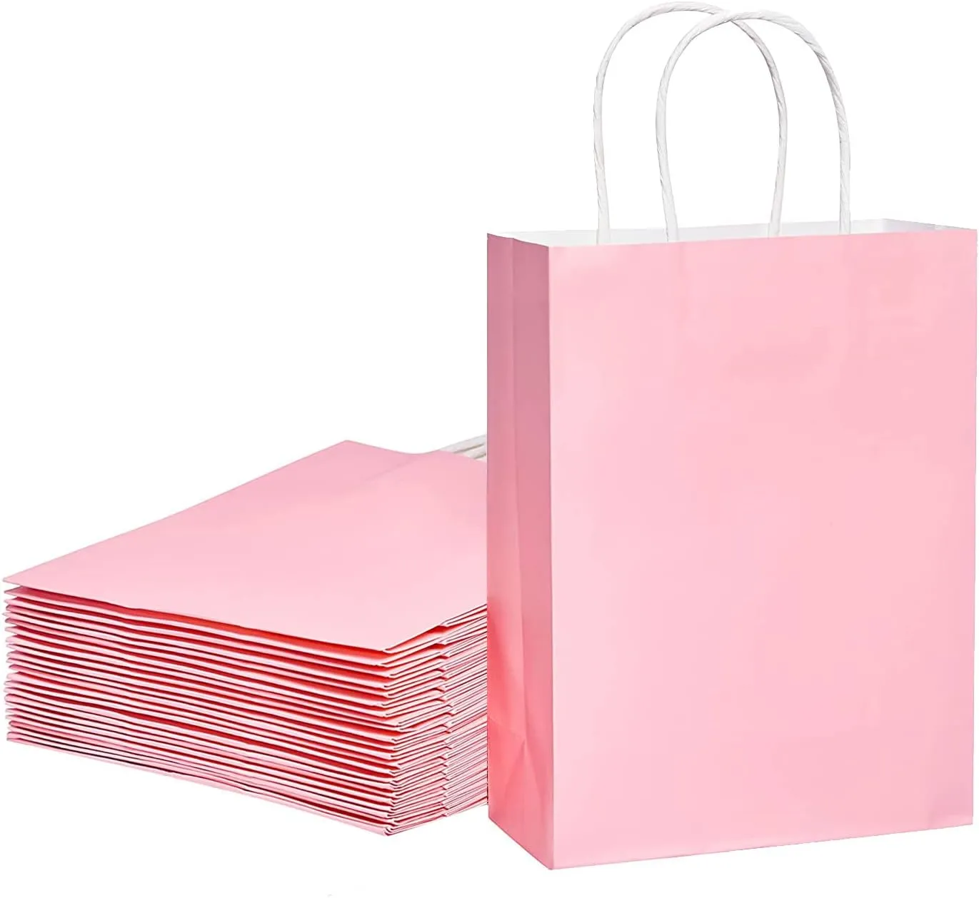 SUNCOLOR 24 Pack Small Party Favor Bags Goodie Bags for Birthday Party Gift Bags With Handle (Pink)