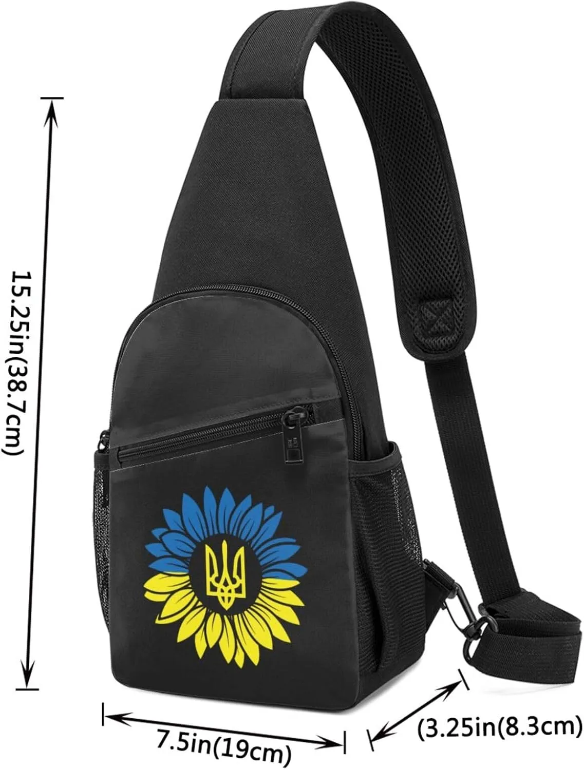 Sunflower I Stand with Ukraine Chest Pack Leisure Shoulder Crossbody Chest Bag