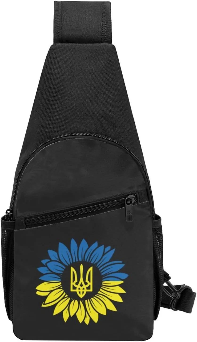 Sunflower I Stand with Ukraine Chest Pack Leisure Shoulder Crossbody Chest Bag