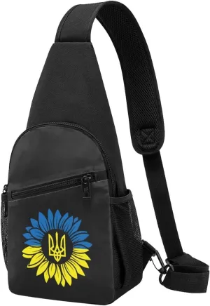 Sunflower I Stand with Ukraine Chest Pack Leisure Shoulder Crossbody Chest Bag