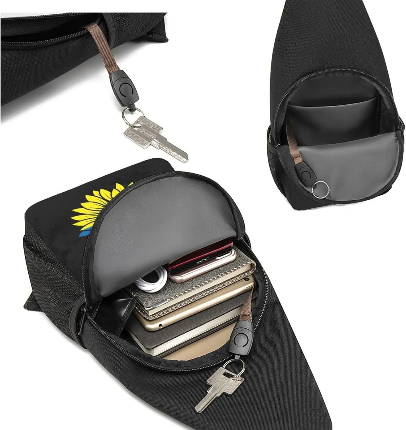 Sunflower I Stand with Ukraine Chest Pack Leisure Shoulder Crossbody Chest Bag
