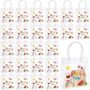 Sweetude 24 Pcs Summer Pool Beach Gift Bags, Pool Party Favors, Beach Party Favors, Gift Bags for Party Supplies, Birthday Swimming Pool Party Supplies, Hawaiian Luau Summer Party
