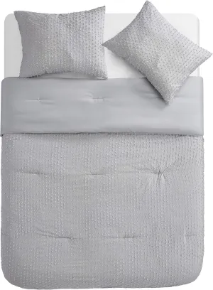 Tahari Home - King Comforter Set, 3-Piece Bedding with Matching Shams, Chic Room Decor (Vee Grey, King)