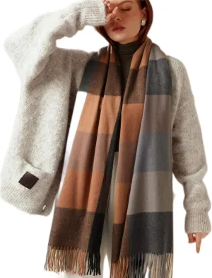 Tartan Plaid Scarves for Women Winter,Long Scarves for Women with Fringe,Super Soft Scarf for Women Winter