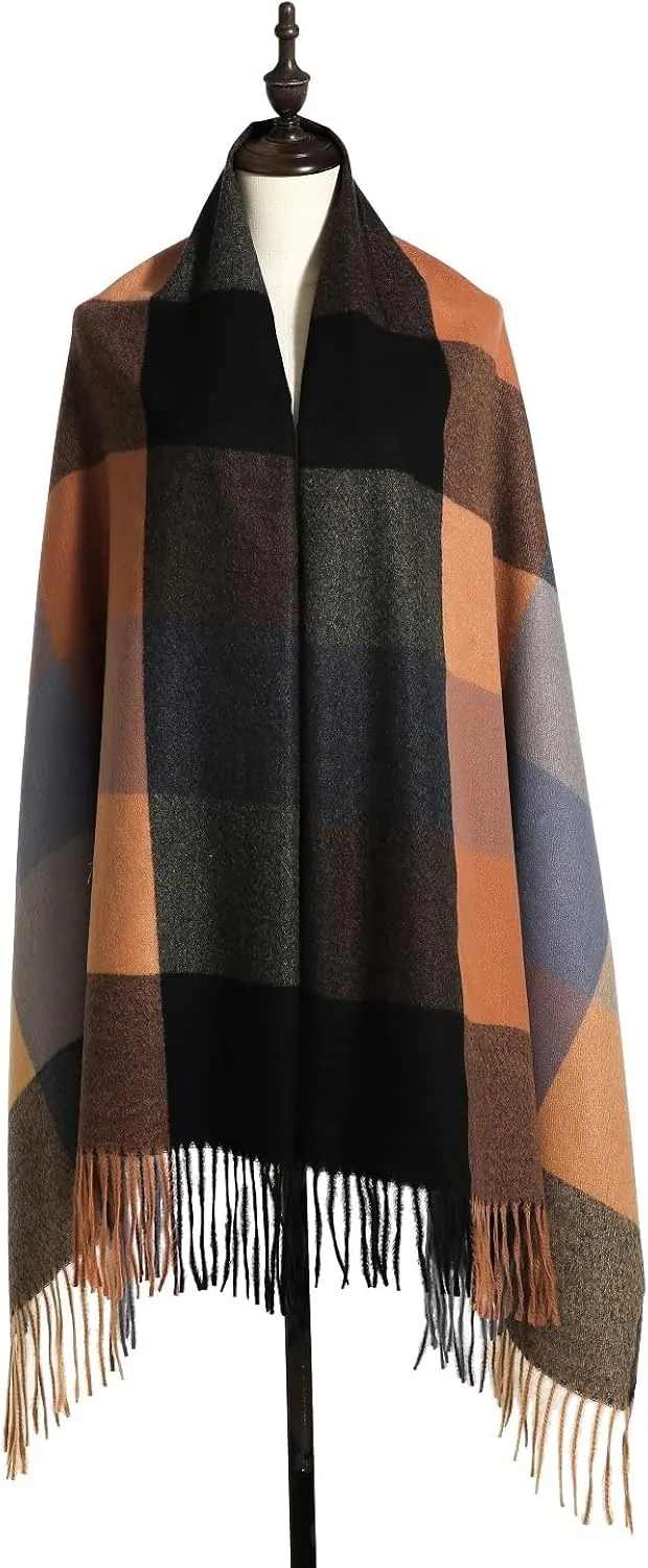 Tartan Plaid Scarves for Women Winter,Long Scarves for Women with Fringe,Super Soft Scarf for Women Winter