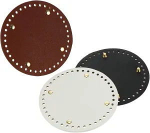 TEMPNAP 3Pcs PU Leather Knitting Board Round Bottom Cushion for DIY Supplies Design for Handbag Crochet Projects