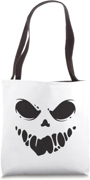 Terrifying Grin - Spooky Monster Face Halloween Design Tote Bag