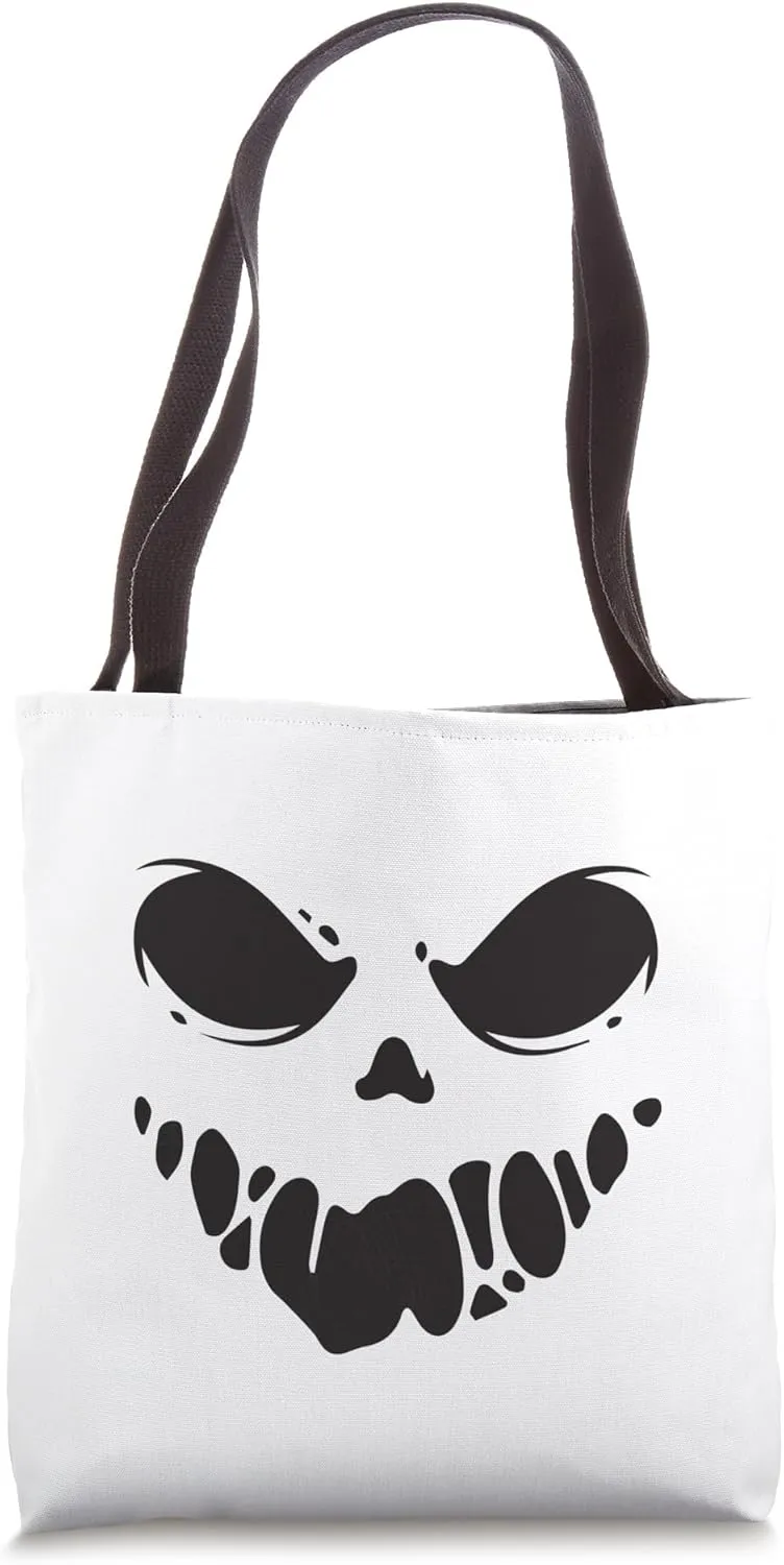 Terrifying Grin - Spooky Monster Face Halloween Design Tote Bag