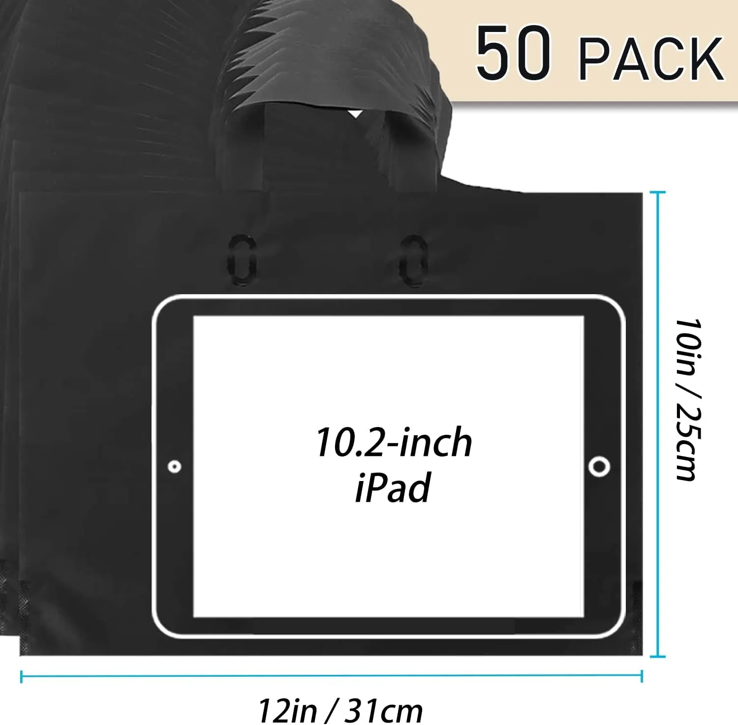 Thank You Merchandise Bags 50Pcs 10x12In Black Thank You Bags Bulk - Extra Thick 3.15Mil Customer Bags for Small Business - Big Thank You Shopping Bags for Boutique with Soft Loop Handle