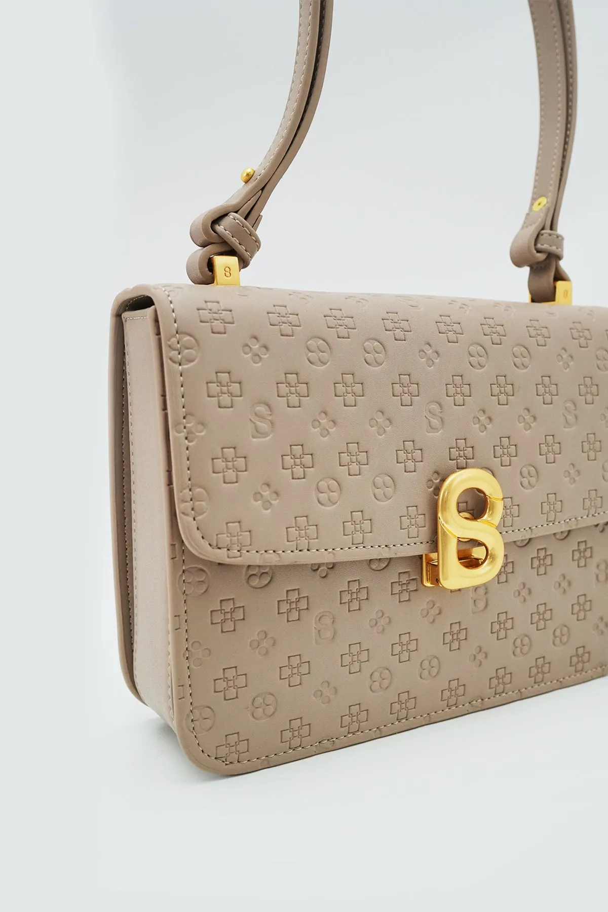 The Audrey Monogram Bag Medium - Taupe