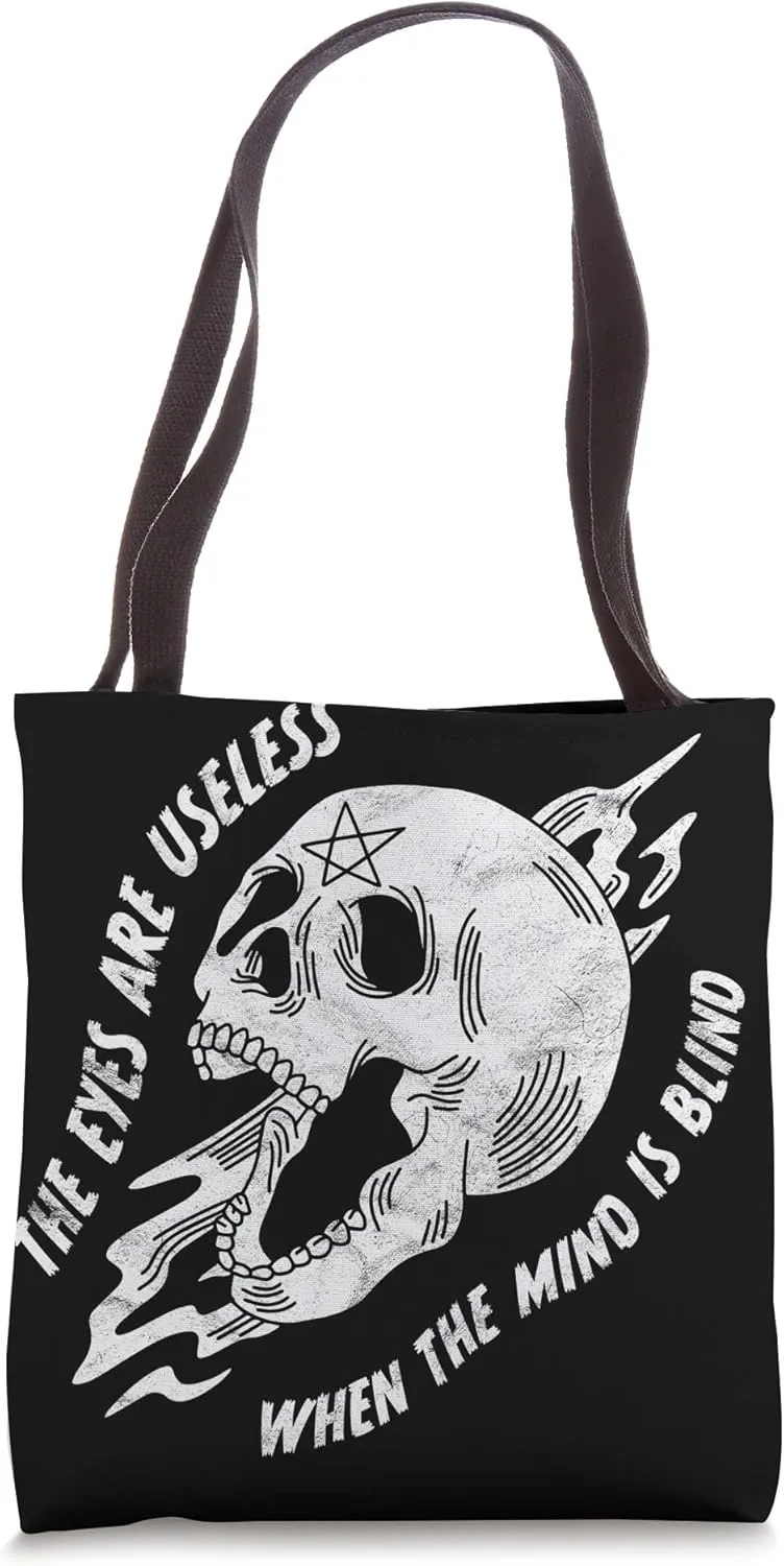 The Eyes Are Useless Occult Goth Baphomet Edgy Tote Bag