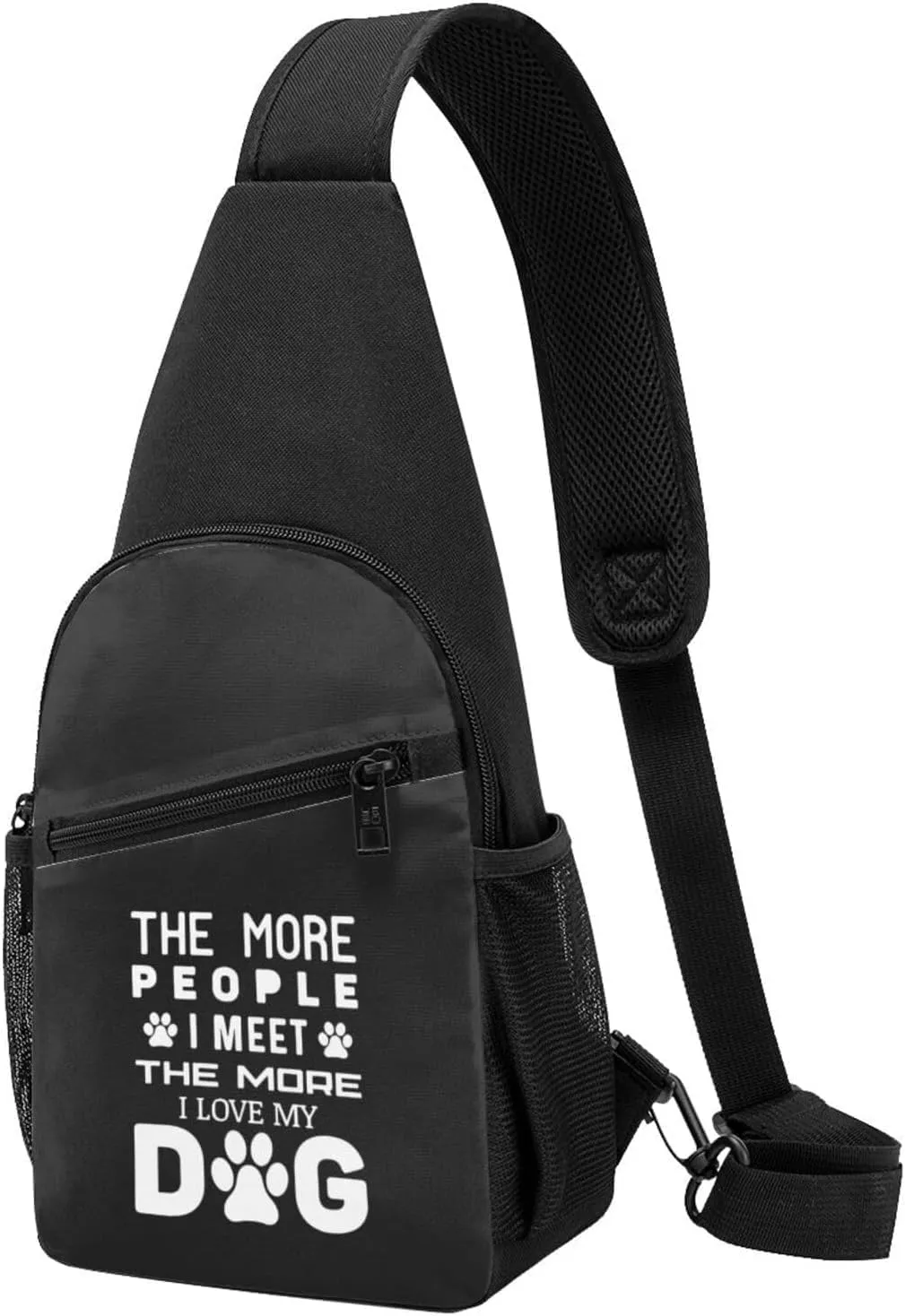 The More People I Meet, The More I Love My Dog Chest Pack Leisure Shoulder Crossbody Chest Bag