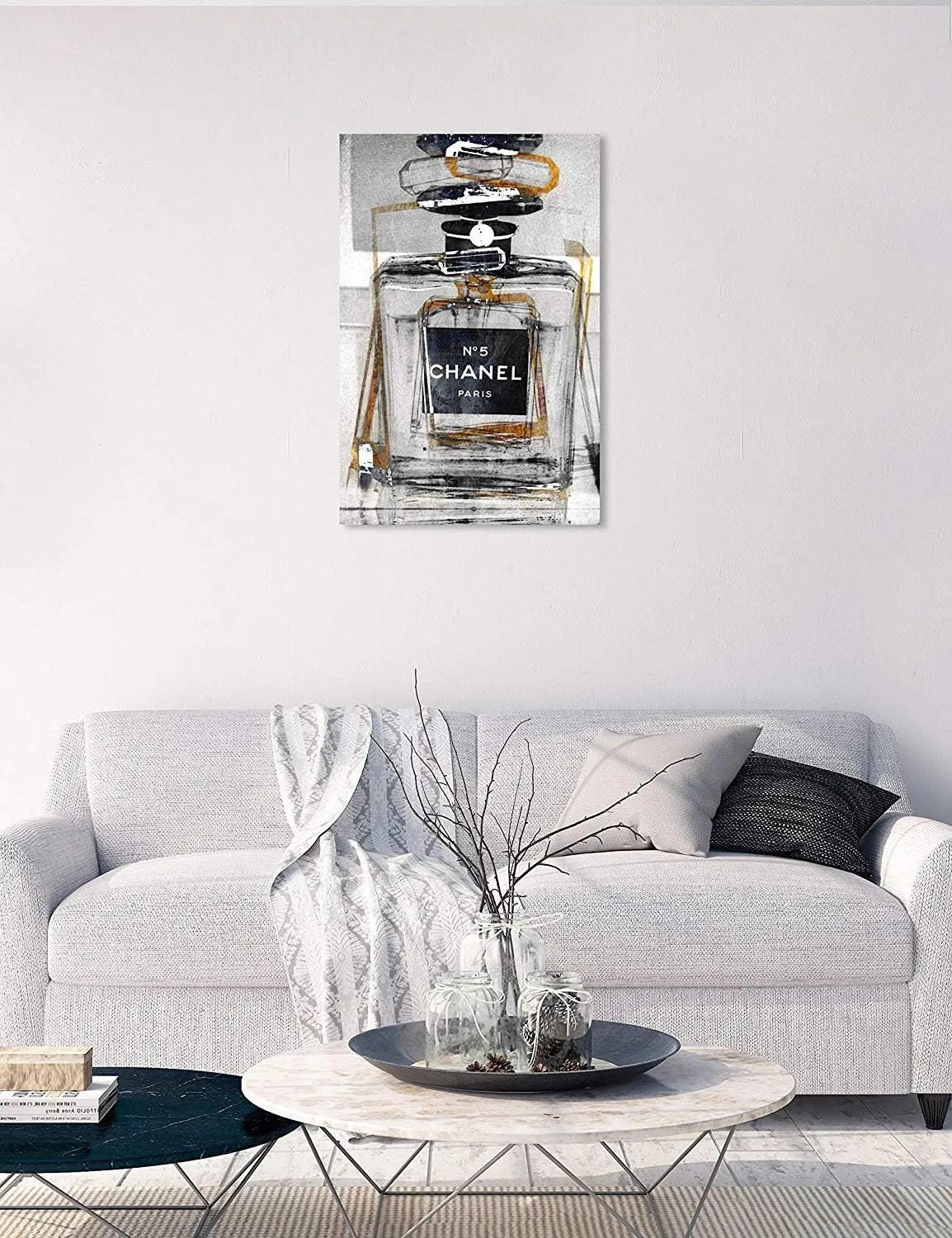 The Oliver Gal Artist Co. Infinite Glam Gold | Contemporary Premium Canvas Print The Fashion Wall Art Decor Collection, 20 in x 30 in, Silver