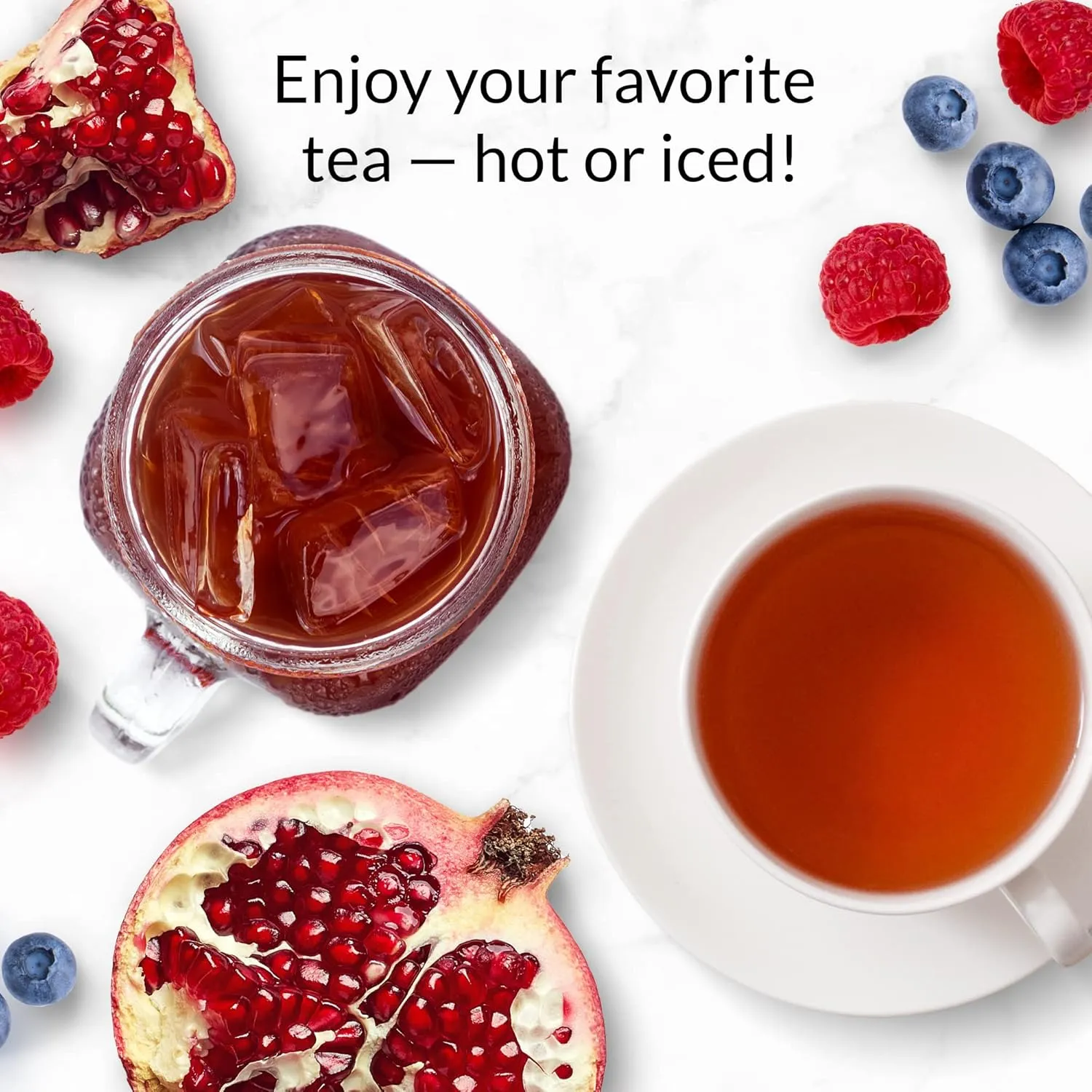 The Republic of Tea HiCAF Pom-Berry Black Tea, 50 Tea Bags, High Caffeine Pomegranate Blueberry Tea