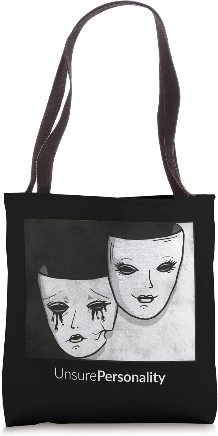 Theater Mask Drama Comedy And Tragedy Unsure Personality Tote Bag