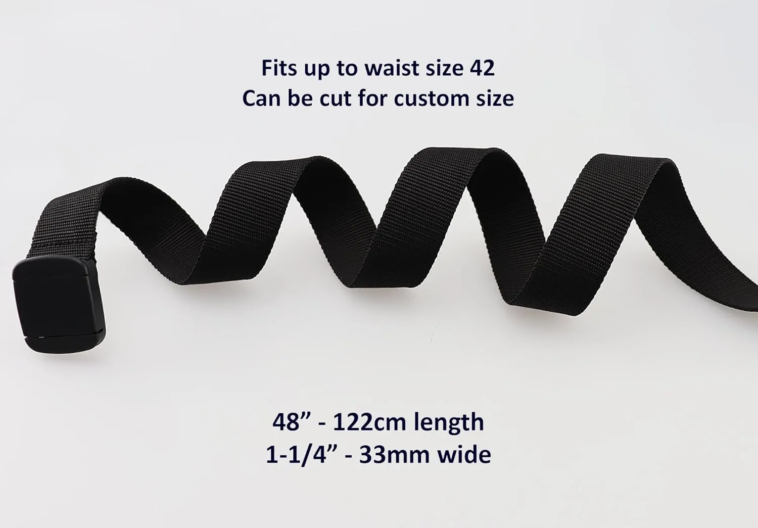 Thomas Bates Nylon Outdoor Hiker Belt Easy Trim Webbing for Perfect Fit Up to Size 42in Heavy Duty Plastic Adjustable Buckle
