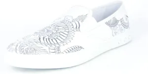Tod's Men's Pantofola Bianco Gommino Moccasins Loafers White Leather Sneakers