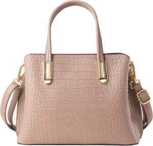 Top Handle Tote Bag Crocodile Genuine Leather Handbags for Women Cross Body Bags Ladies Black Shoulder Satchel Purse