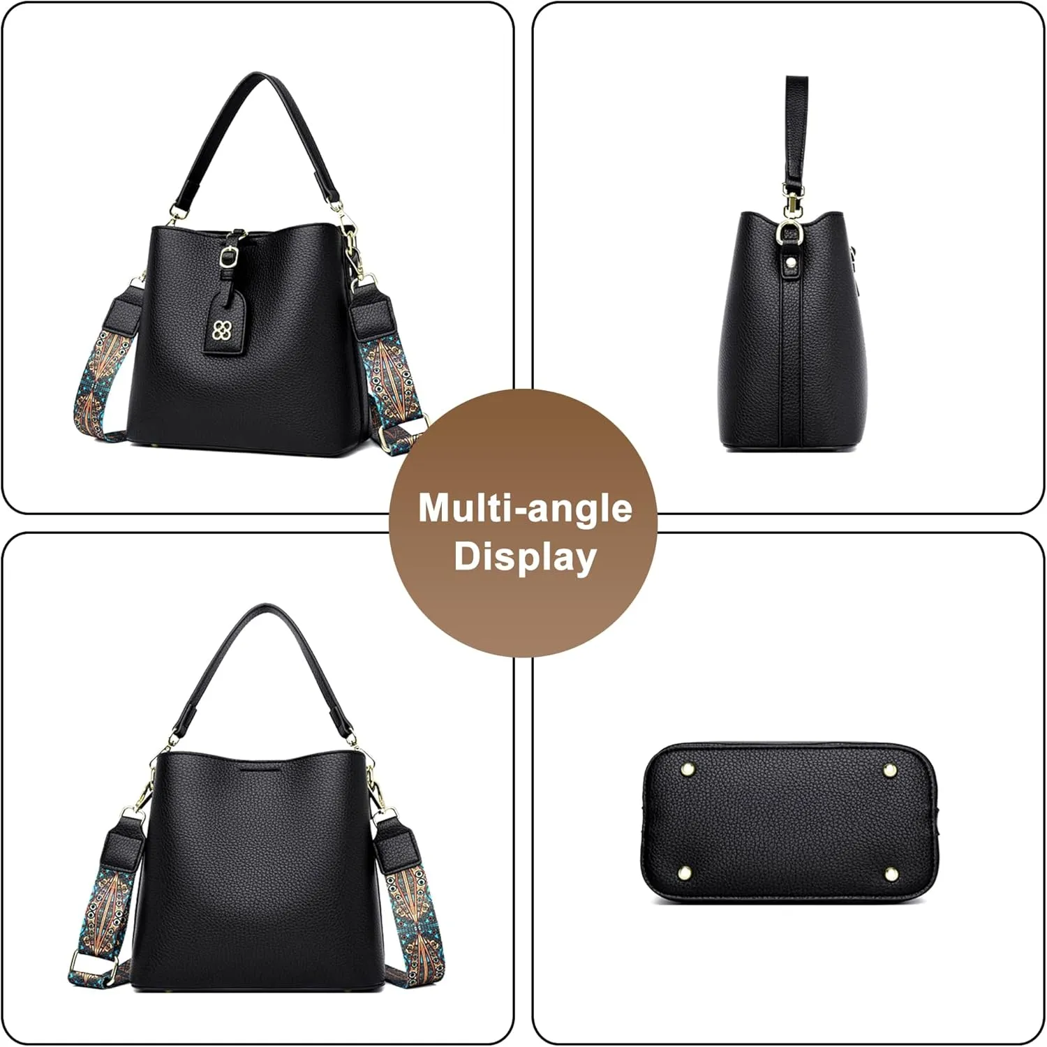 Tote Bag for Women Faux Leather Handbags Purses Fashion Shoulder Bags Top Handle Ladies Hobo Bucket Bag