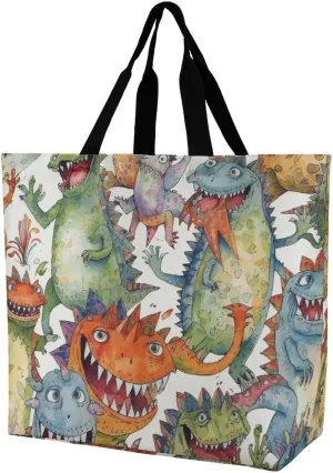 Tote Bag for Women Large Chaotic Colorful Monsters Printed Tote Bag Shoulder Bags Beach Bag Handbag for Travel Work