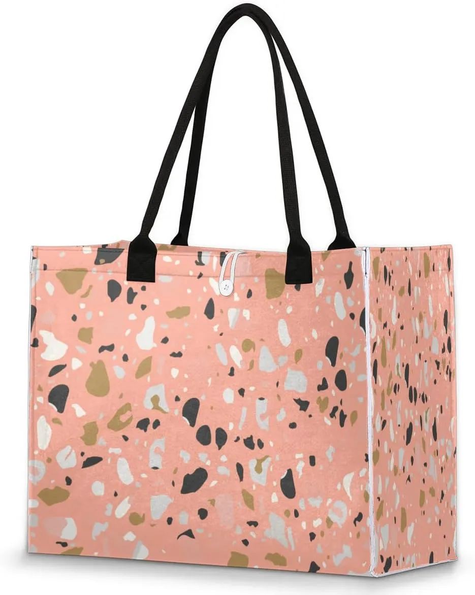 Tote Bag for Women Marble Texture Modern Large Beach Bag Reusable Grocery Bags Tote Bag for Work Shopping Travel Beach