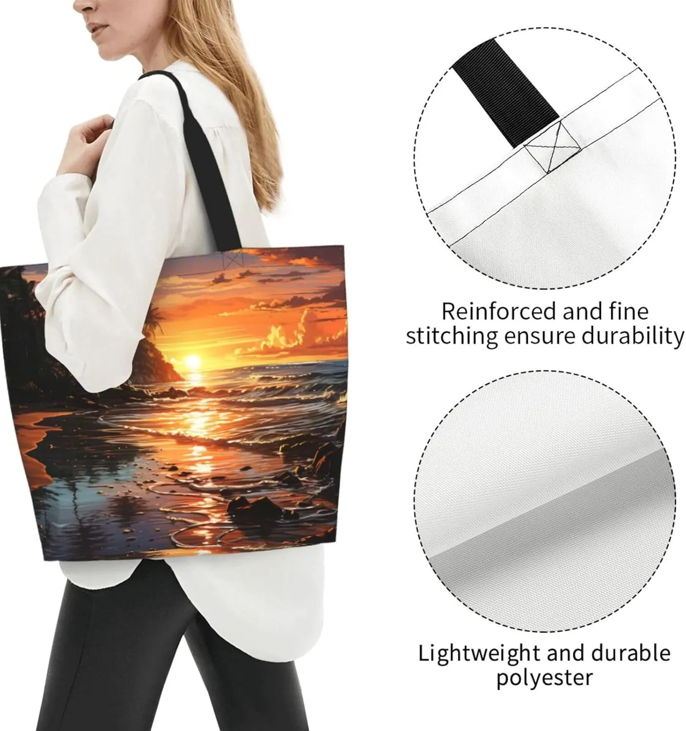 Tote Bag for Women Reusable Grocery Bag Shopping Bag Colorful Handprints Tote Bags Handbag Foldable Shoulder Bag