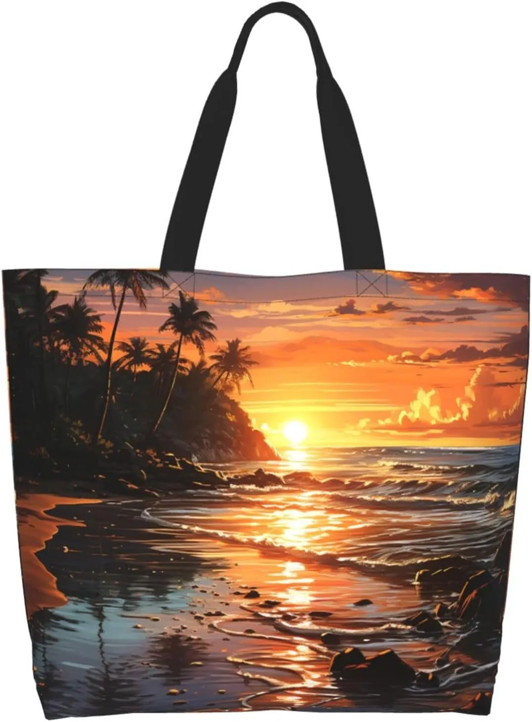 Tote Bag for Women Reusable Grocery Bag Shopping Bag Colorful Handprints Tote Bags Handbag Foldable Shoulder Bag