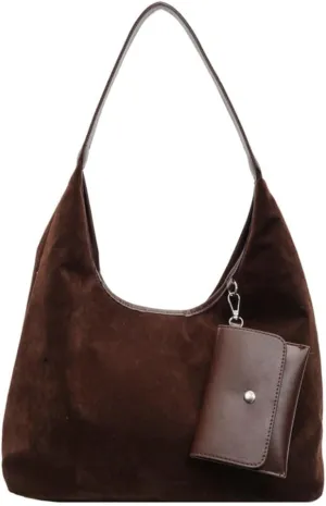 Tote Bag for Women Suede Shoulder Bags Satchel and Purse Bag Soft Stylish Handbag Dating Work Shopping