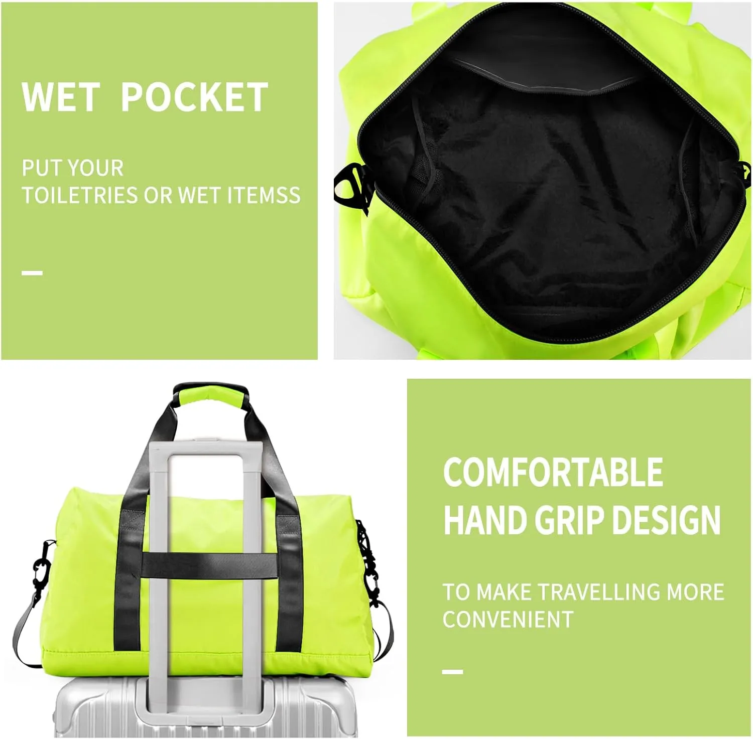 Travel Duffle Bag,Sport Gym Bag for Men And Women with Wet Pocket,Weekender Bag Carry On Tote Bags for Airplane