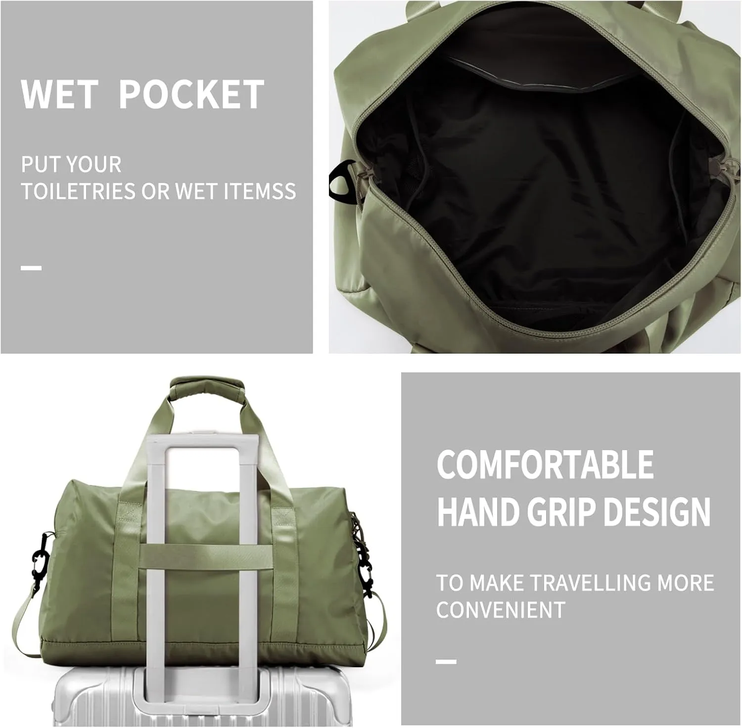 Travel Duffle Bag,Sport Gym Bag for Men And Women with Wet Pocket,Weekender Bag Carry On Tote Bags for Airplane