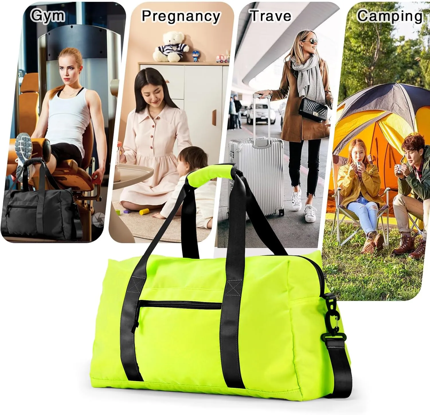 Travel Duffle Bag,Sport Gym Bag for Men And Women with Wet Pocket,Weekender Bag Carry On Tote Bags for Airplane