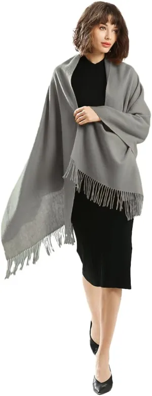 Travel Scarf with 100% Pure Lamb Wool，Large and Soft Pashmina and Shawl Wraps for Women