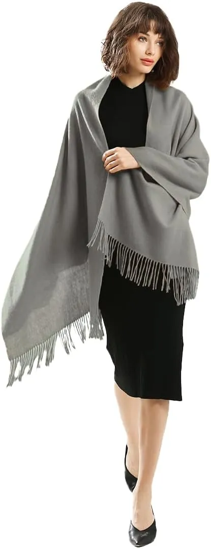Travel Scarf with 100% Pure Lamb Wool，Large and Soft Pashmina and Shawl Wraps for Women
