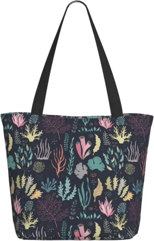 Travel Tote Bag for Women Work - Lightweight Colorful seaweed Shoulder Bag Nurse Bag Beach Handbags for Women, Fashion Large Tote Purse for Women with Zipper