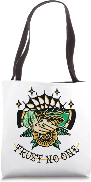 Trust No One Vintage Snake Traditional Tattoo Flash Graphic Tote Bag