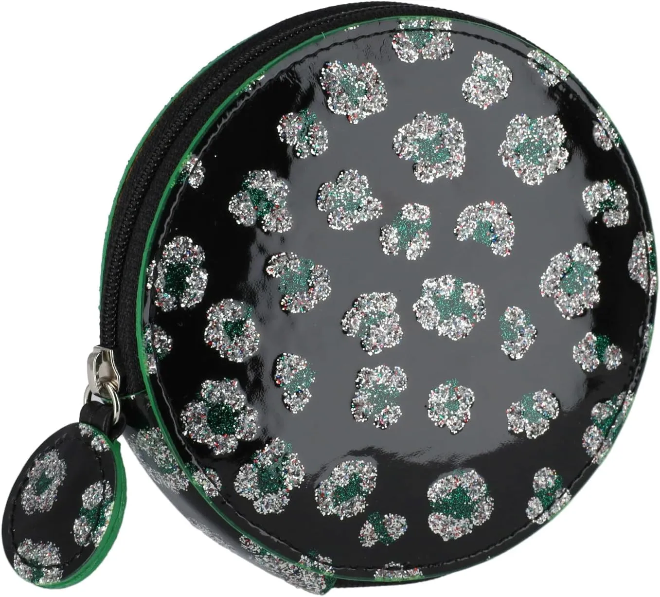Tsumori Chisato Multi Purse Coin Purse, Coin Case, Glitter Flower, Black, One Size