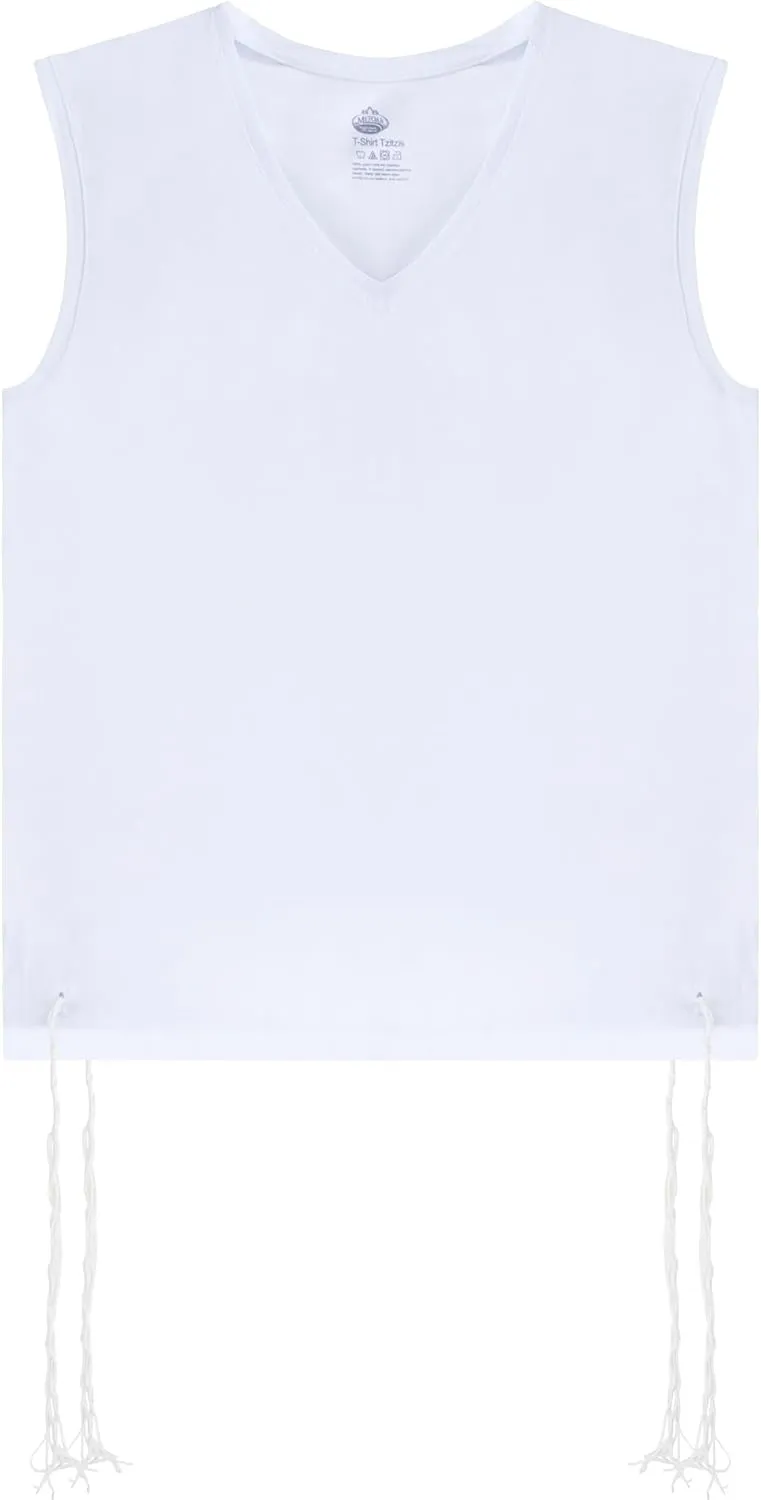 Tzitzit Shirt - Round or V-Neck Tzitzit for Boys Undershirt - Talit Katan