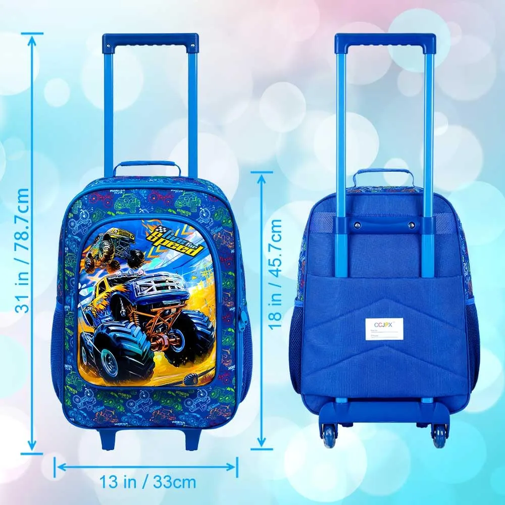 UFNDC Kids Suitcase for Boys, Car Rolling Luggage with Wheels，Travel Carry on for Children Toddler Elementary