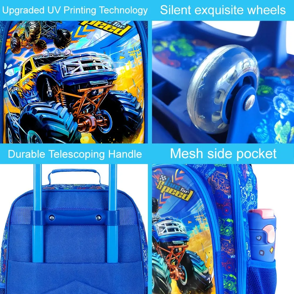 UFNDC Kids Suitcase for Boys, Car Rolling Luggage with Wheels，Travel Carry on for Children Toddler Elementary