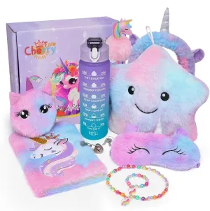 Unicorn Gifts for Girls Age 6-8, Kids Unicorn Toys Set with Light Up Star Pillow Diary Headband Eye Mask Christmas Birthday Gifts for Little Girls Age 4 5 6 7 8 9 10