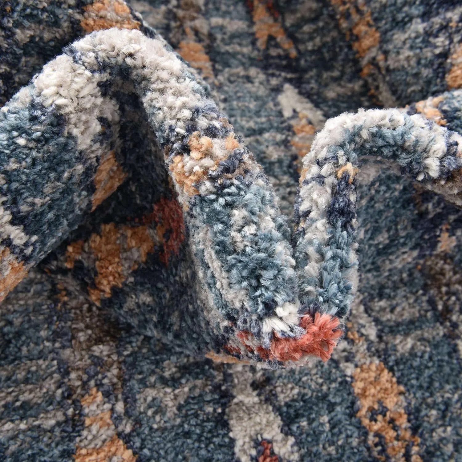 Unique Loom Aramis Collection Area Rug - Aras (2' x 3' 1" Rectangle, Blue/ Ivory)