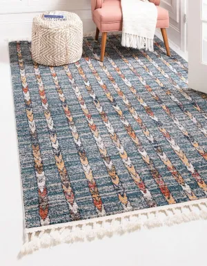 Unique Loom Aramis Collection Area Rug - Aras (2' x 3' 1" Rectangle, Blue/ Ivory)